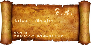 Halpert Absolon névjegykártya